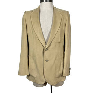Vintage Lanvin Paris Cream Feather Suede Two Button Blazer Size 42R